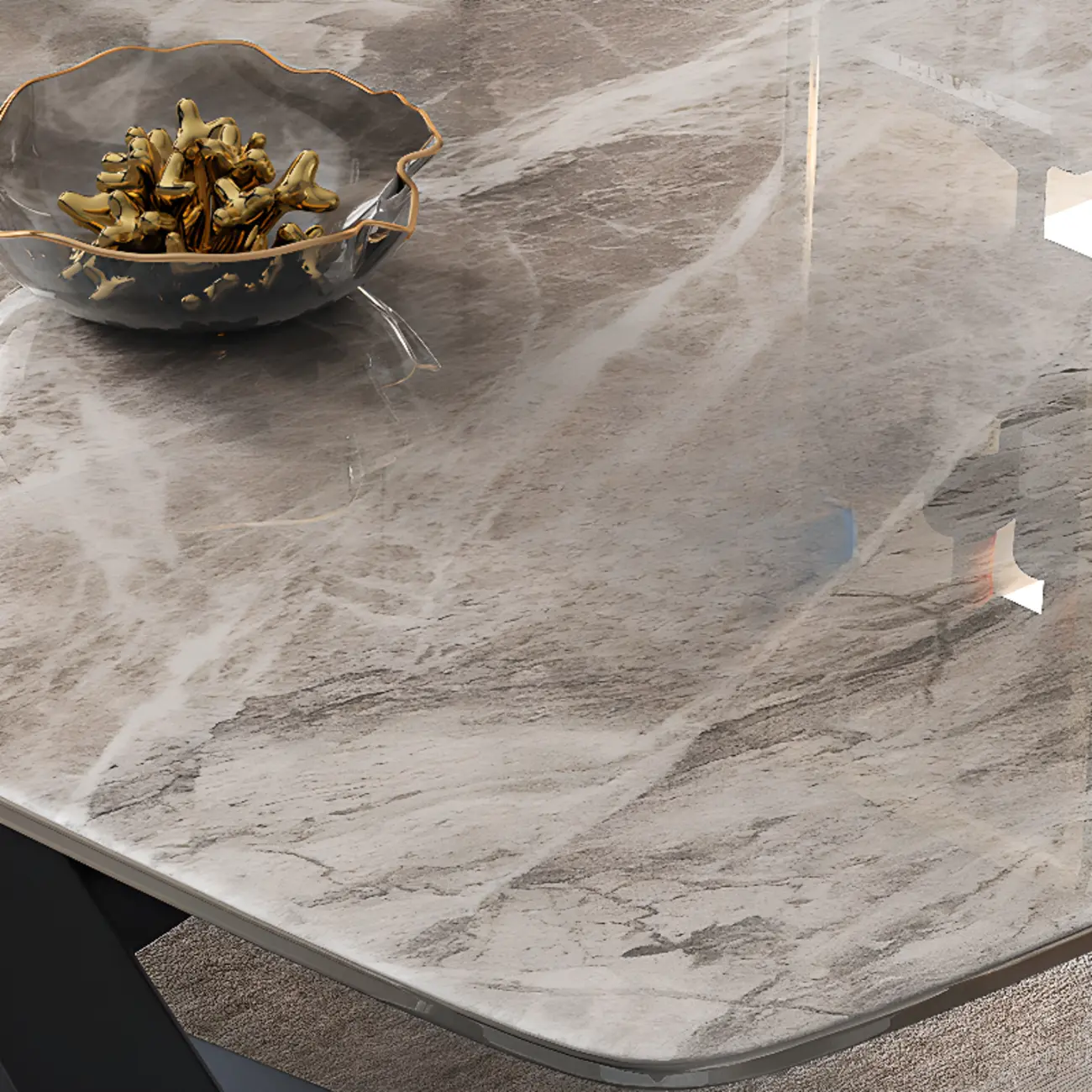 Modern Grey Dining Room Set with Sintered Stone Top Image - 3 | homeyfad