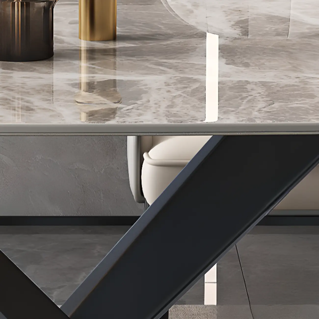 Modern Grey Dining Room Set with Sintered Stone Top Image - 5 | homeyfad