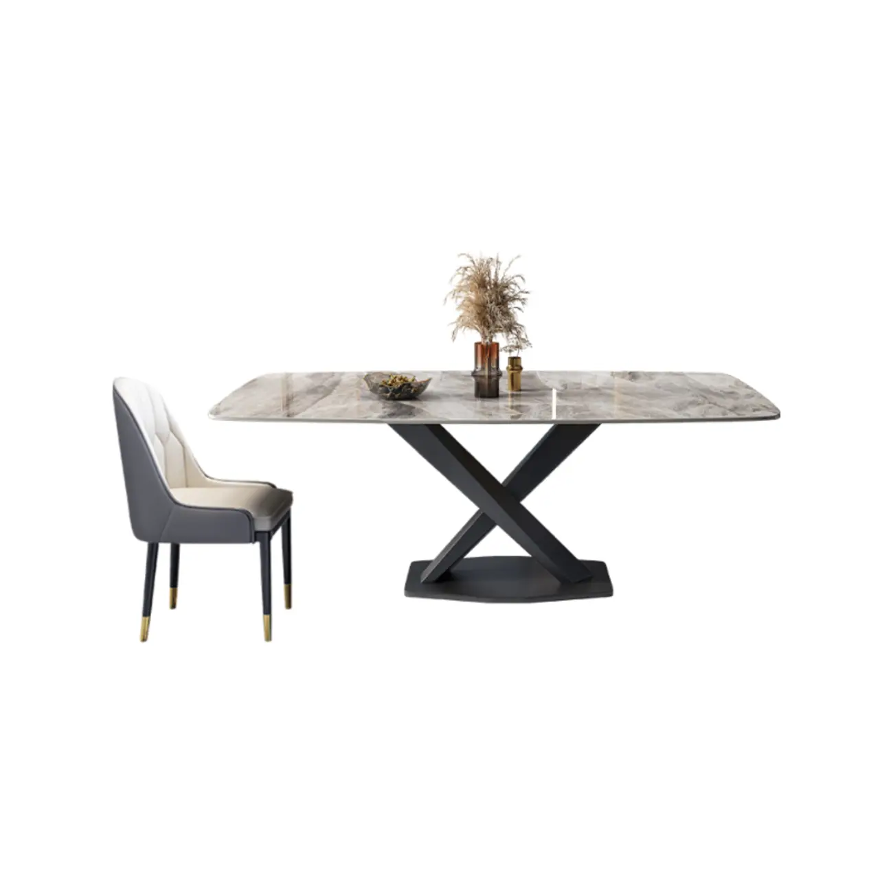 Modern Grey Dining Room Set with Sintered Stone Top Image - 8 | homeyfad