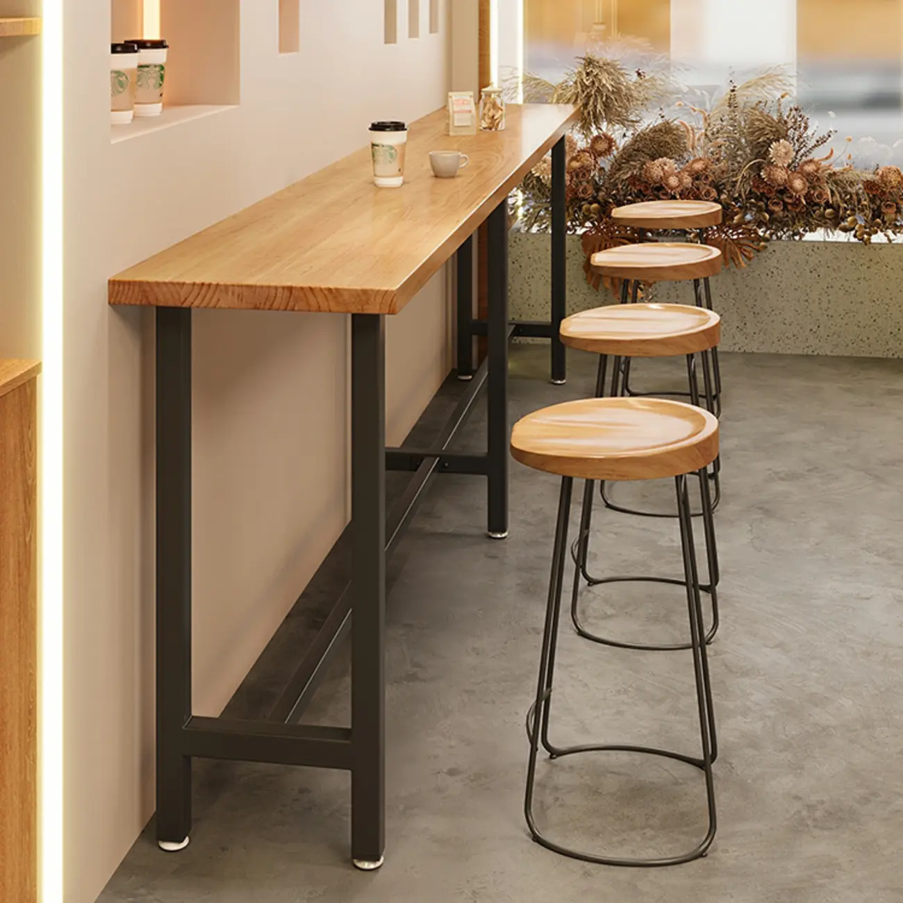  Antique Solid Wood Trestle Base Pub Table Image - 3 | homeyfad