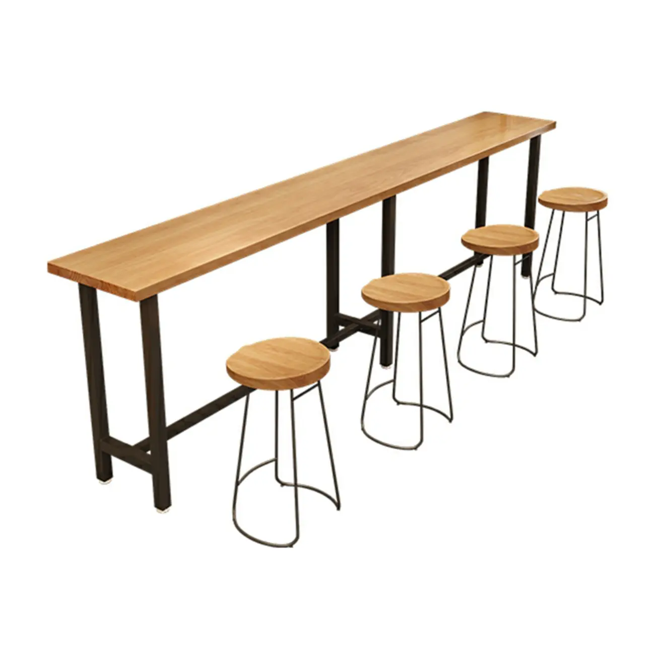  Antique Solid Wood Trestle Base Pub Table Image - 6 | homeyfad