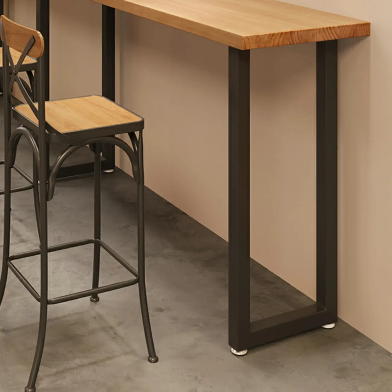  Antique Solid Wood Trestle Base Pub Table Image - 12 | homeyfad