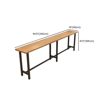  Antique Solid Wood Trestle Base Pub Table Image - 15