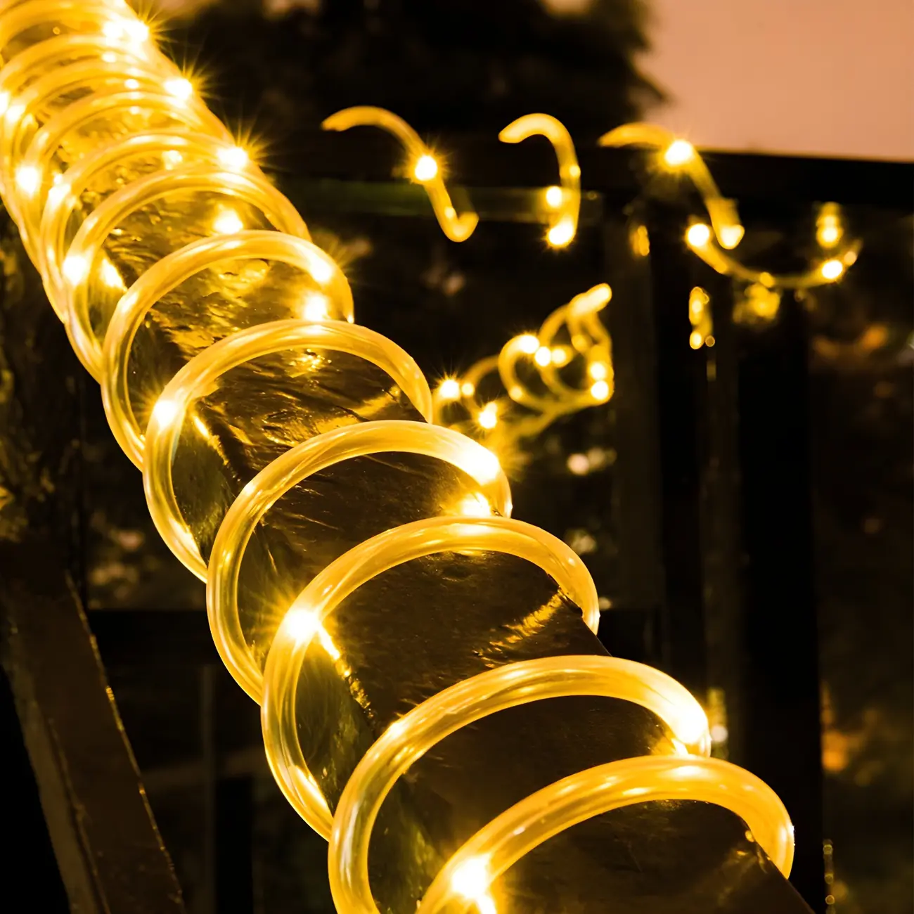 Modern Clear LED Solar Rope String Lights for Courtyard Image - 1 | homeyfad