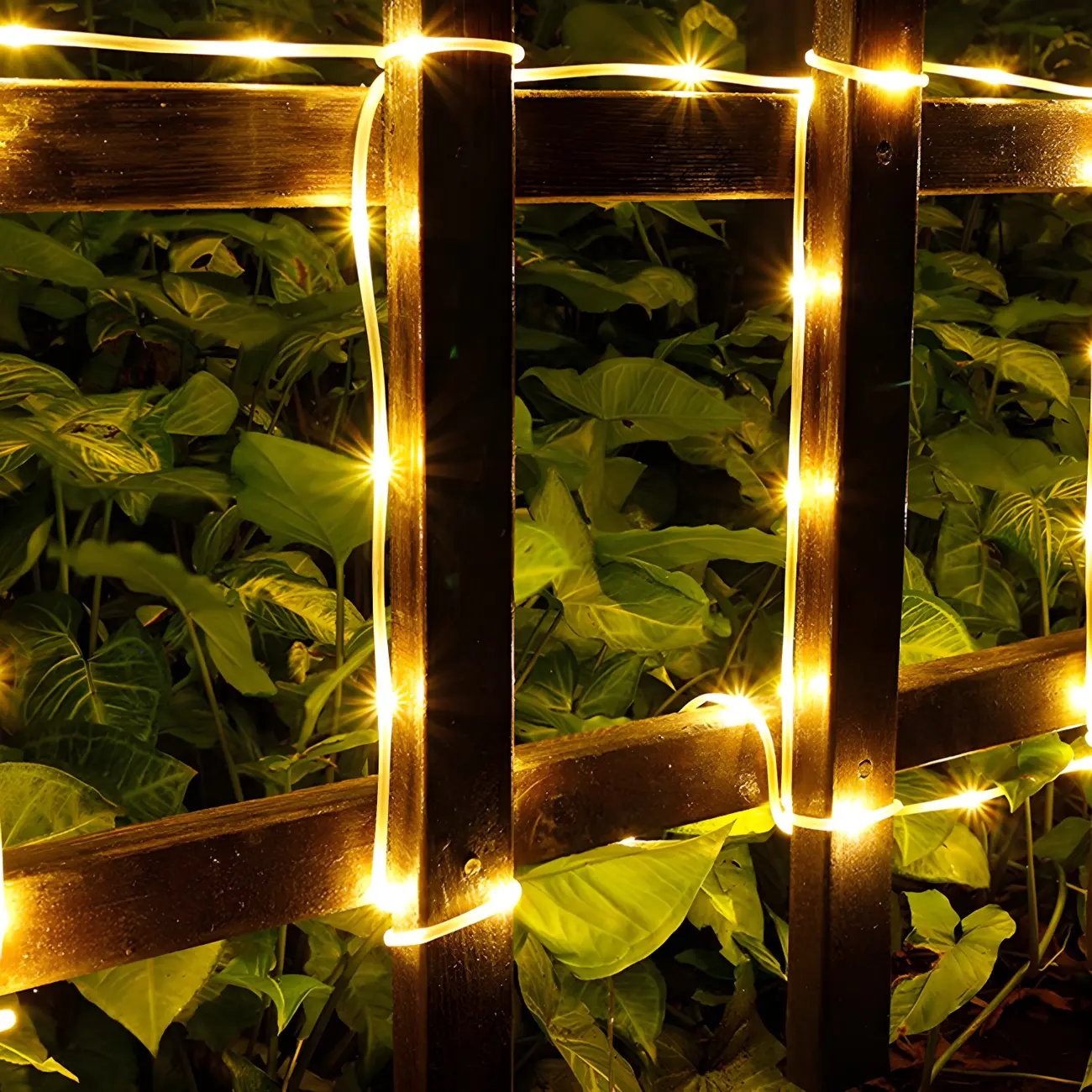 Modern Clear LED Solar Rope String Lights for Courtyard Image - 2 | homeyfad