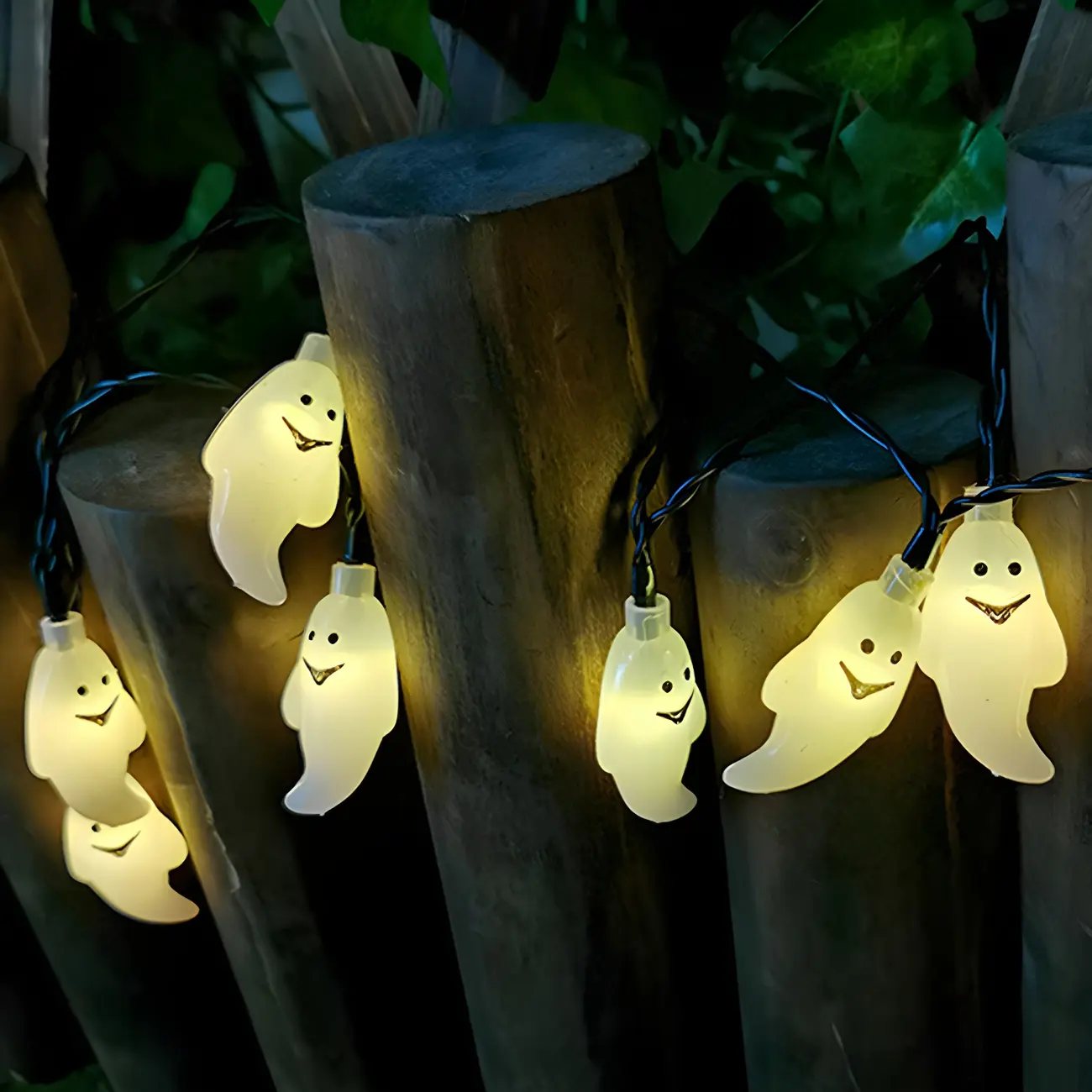 Durable Ghost Shape LED Solar String Lights for Halloween Decor Image - 2 | homeyfad