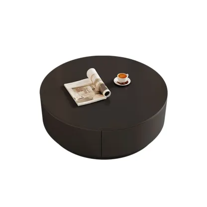 Modern Wood Round Nesting Coffee Table with 2 Drawers Image - 17