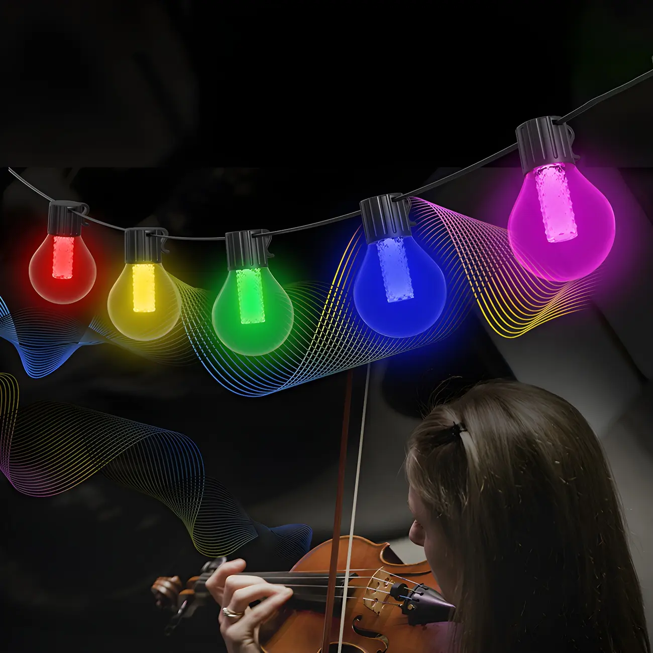 Modern Colorful LED Bulbs String Lights for Outdoor Decor Image - 1 | homeyfad