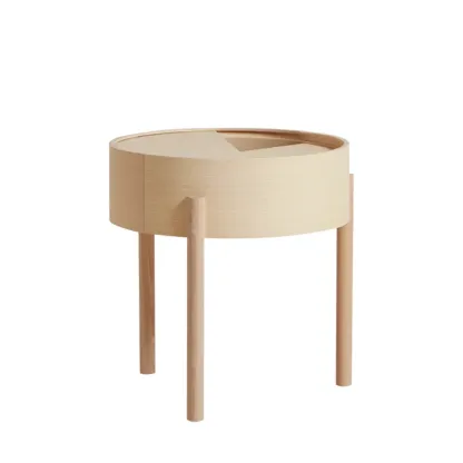 Scandinavian Indoor Round Coffee Table with Tray Top Image - 8