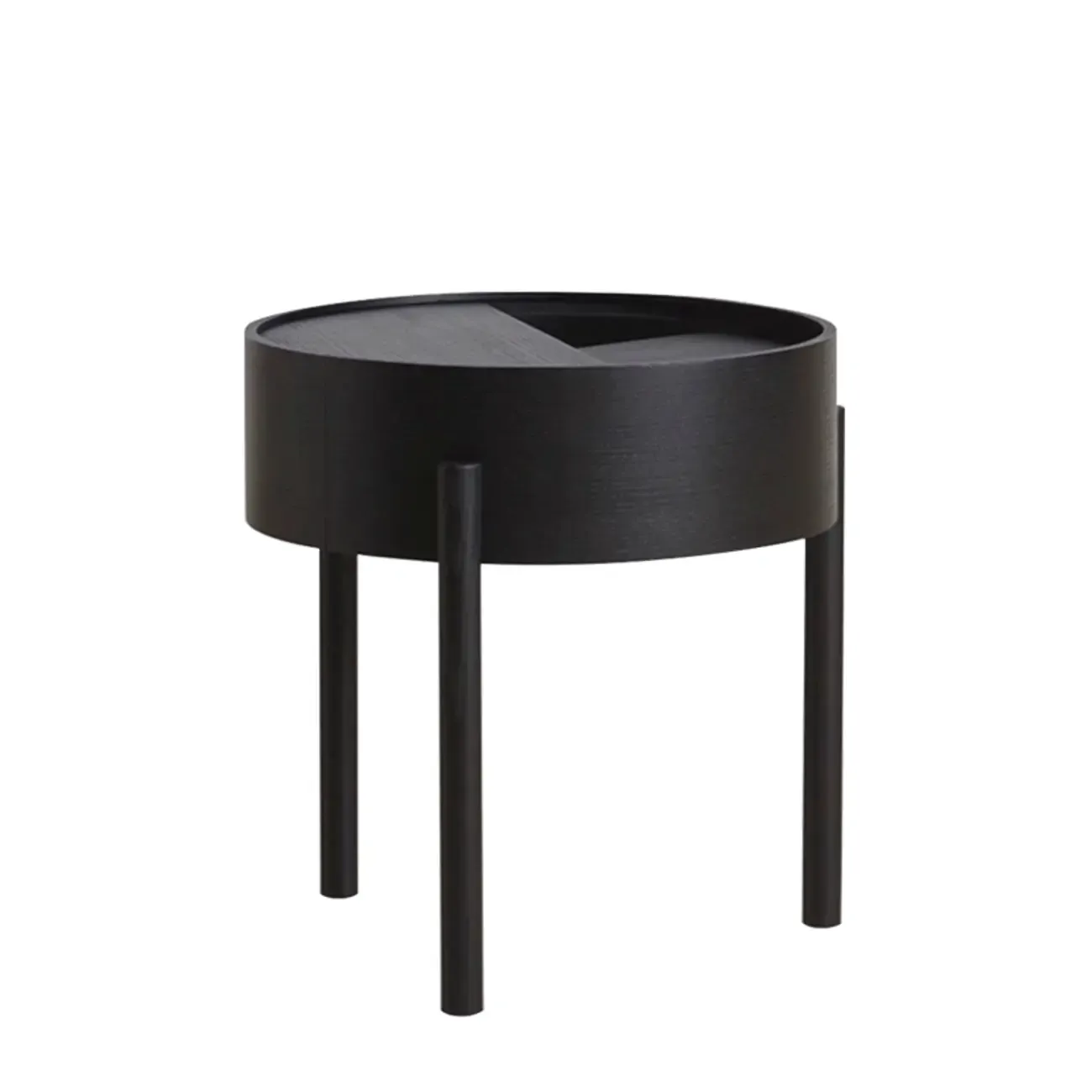 Scandinavian Indoor Round Coffee Table with Tray Top Image - 11