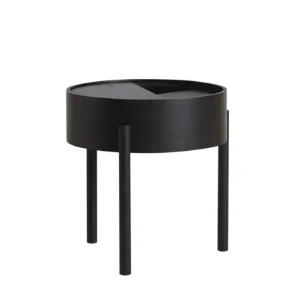 Scandinavian Indoor Round Coffee Table with Tray Top Image - 11