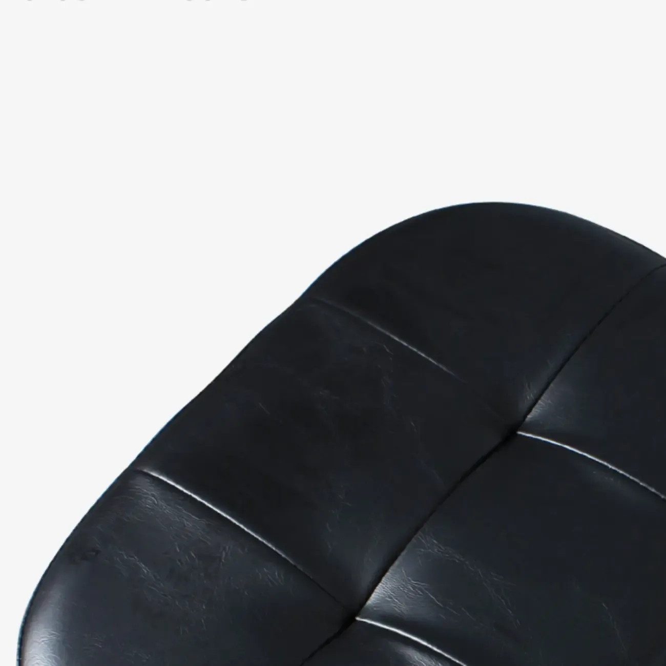 Green Tufted Faux Leather Backless Four Legs Bar Stools Image - 10