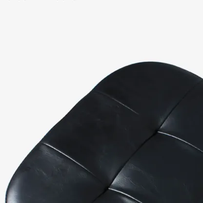 Green Tufted Faux Leather Backless Four Legs Bar Stools Image - 10