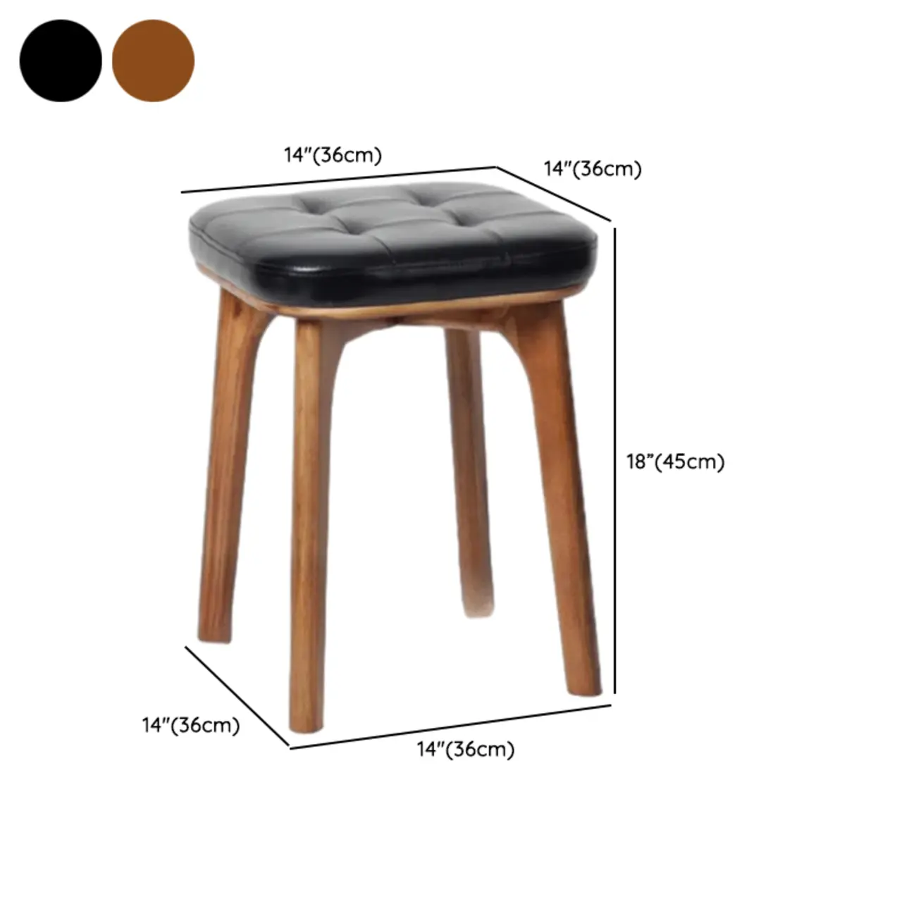 Green Tufted Faux Leather Backless Four Legs Bar Stools #size | homeyfad