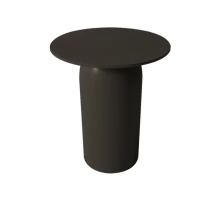 White Minimalist Round Coffee Table with Stone Top Image - 14