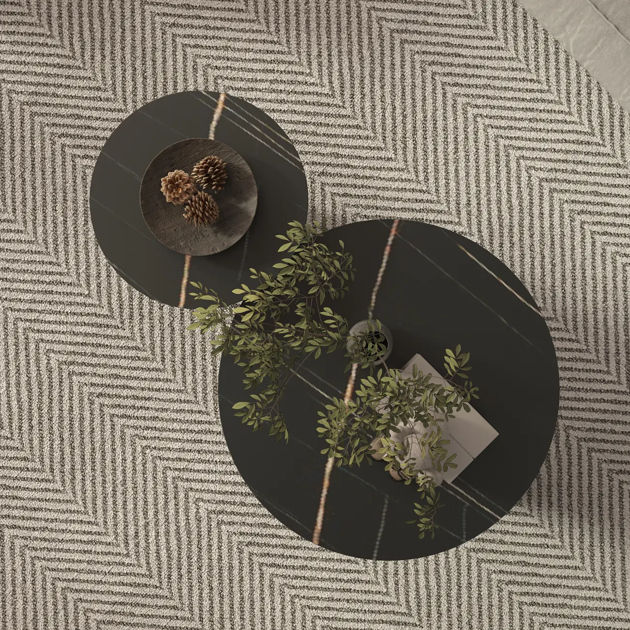 White Minimalist Round Coffee Table with Stone Top Image - 19 | homeyfad