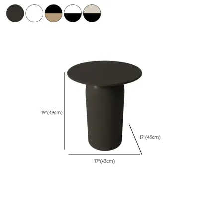 White Minimalist Round Coffee Table with Stone Top #size