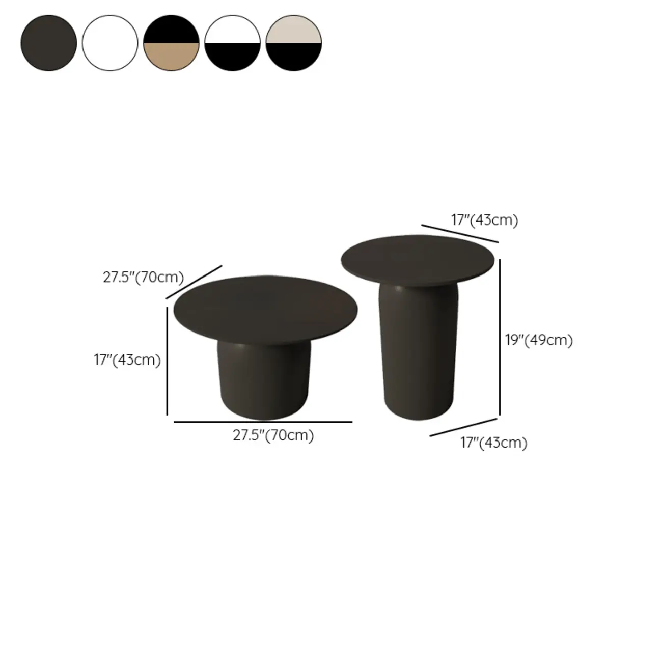 White Minimalist Round Coffee Table with Stone Top Image - 23 | homeyfad