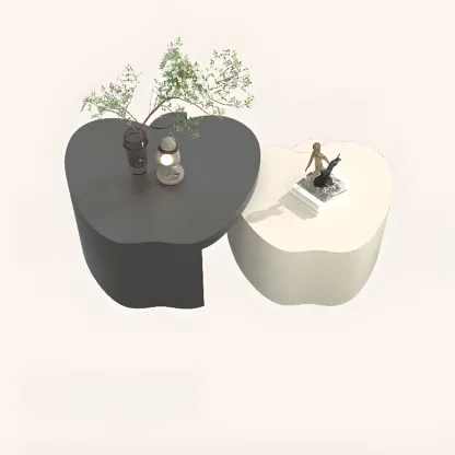 Modern Wood Abstract Nesting Coffee Table, Apple Shape Image - 7
