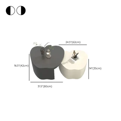 Modern Wood Abstract Nesting Coffee Table, Apple Shape Image - 11