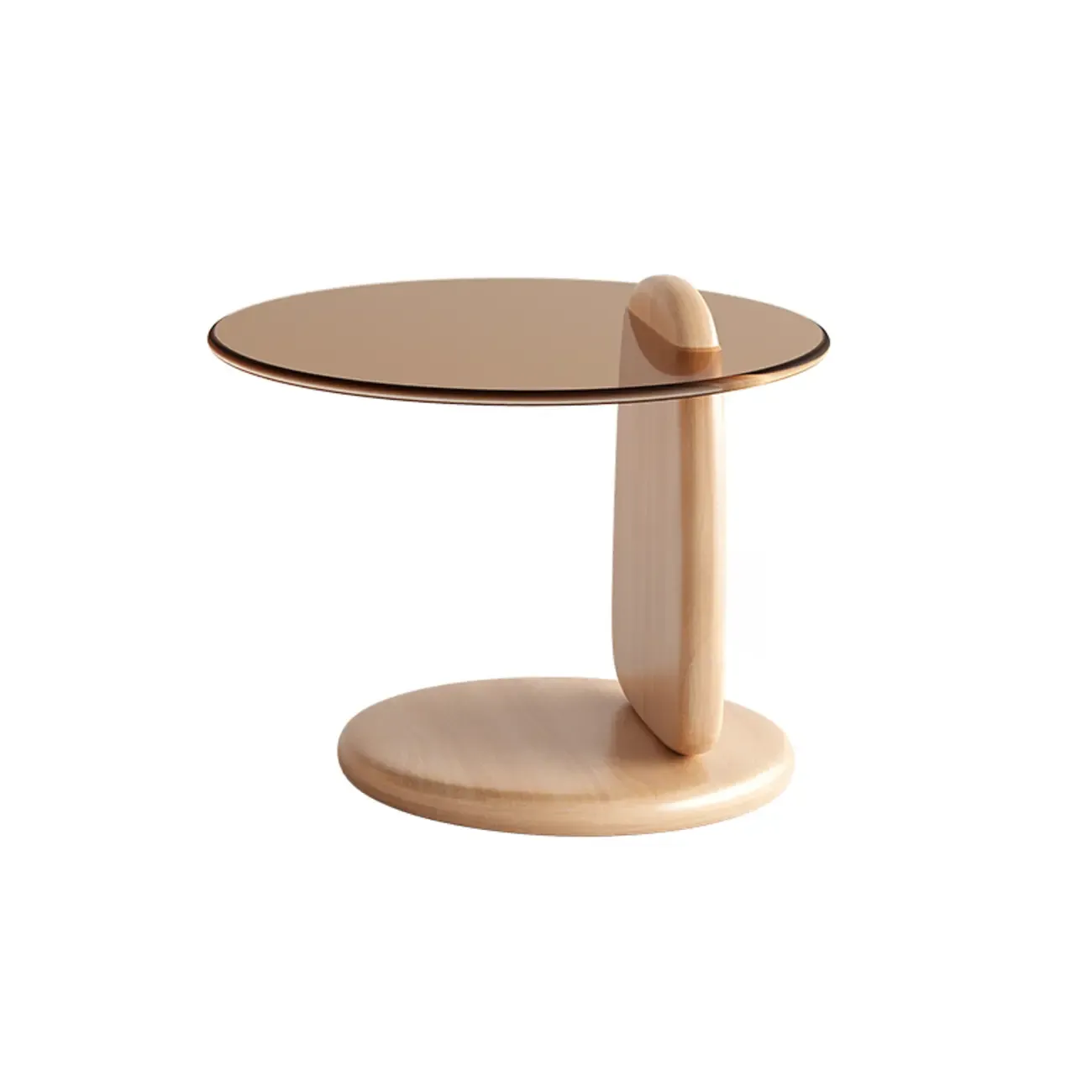 Modern Glass Round Indoor Coffee Table with Pedestal Image - 24