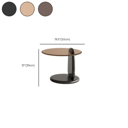 Modern Glass Round Indoor Coffee Table with Pedestal Image - 28