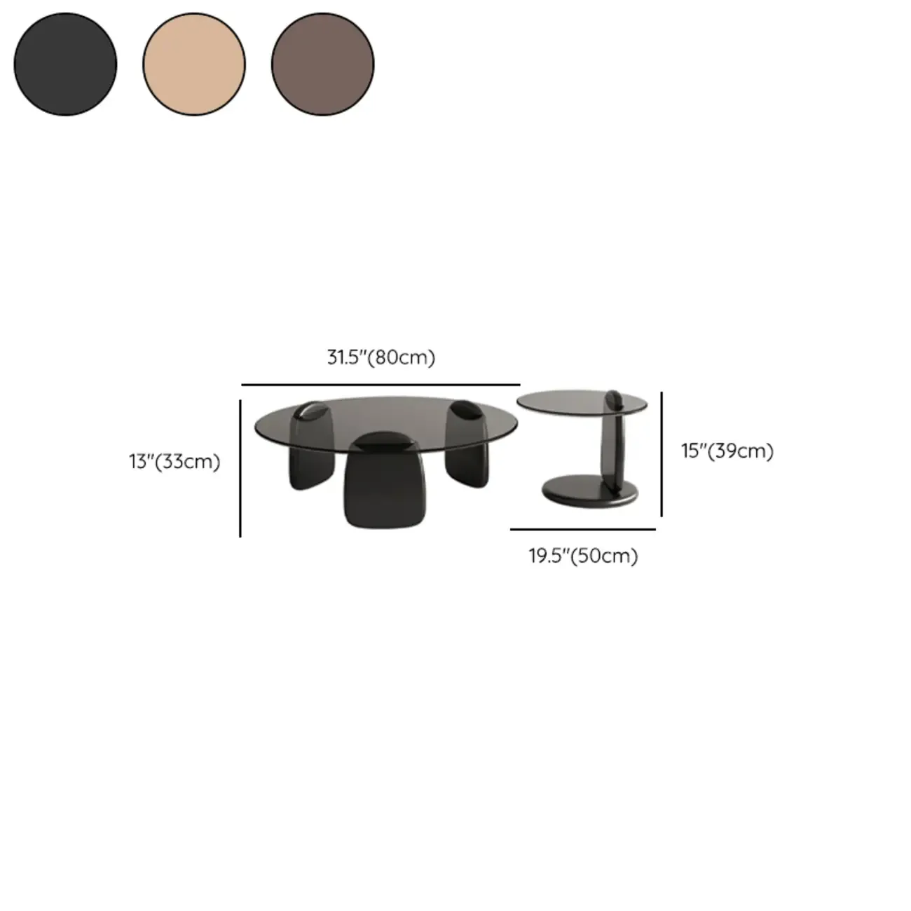 Modern Glass Round Indoor Coffee Table with Pedestal Image - 31