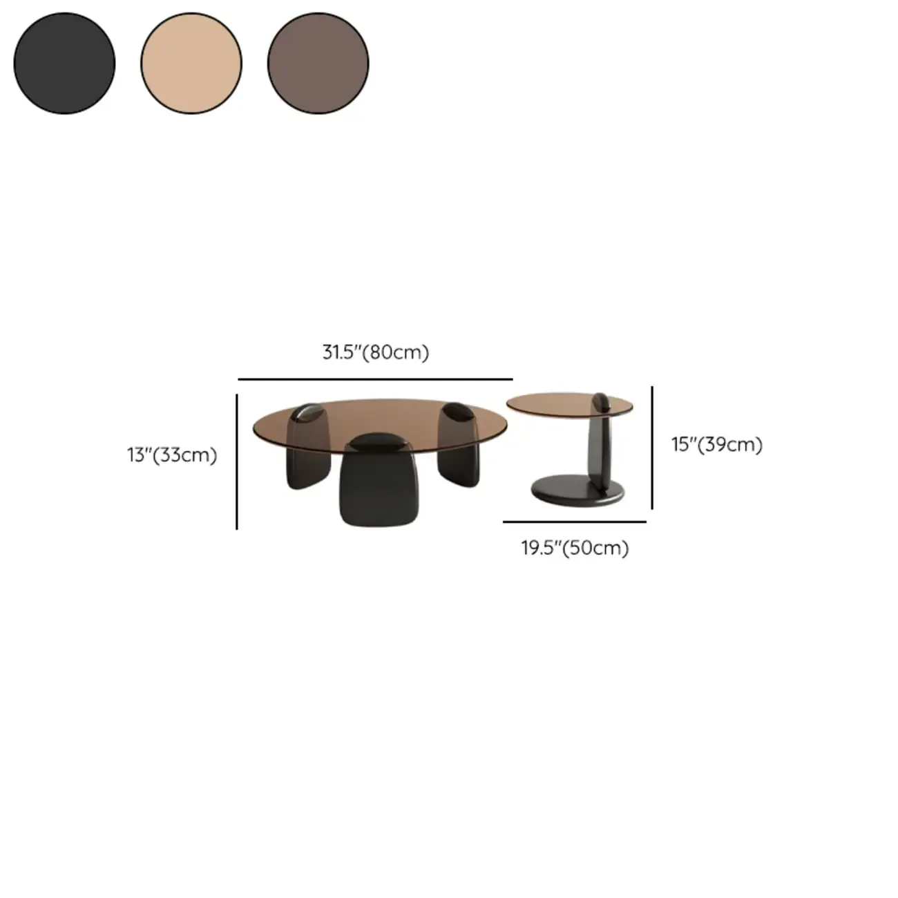 Modern Glass Round Indoor Coffee Table with Pedestal Image - 32