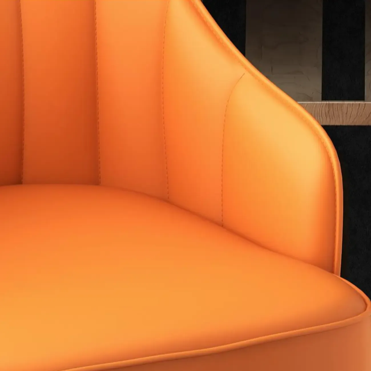 Durable Adjustable PU Leather Swivel Bar Stools with Armrest Image - 5