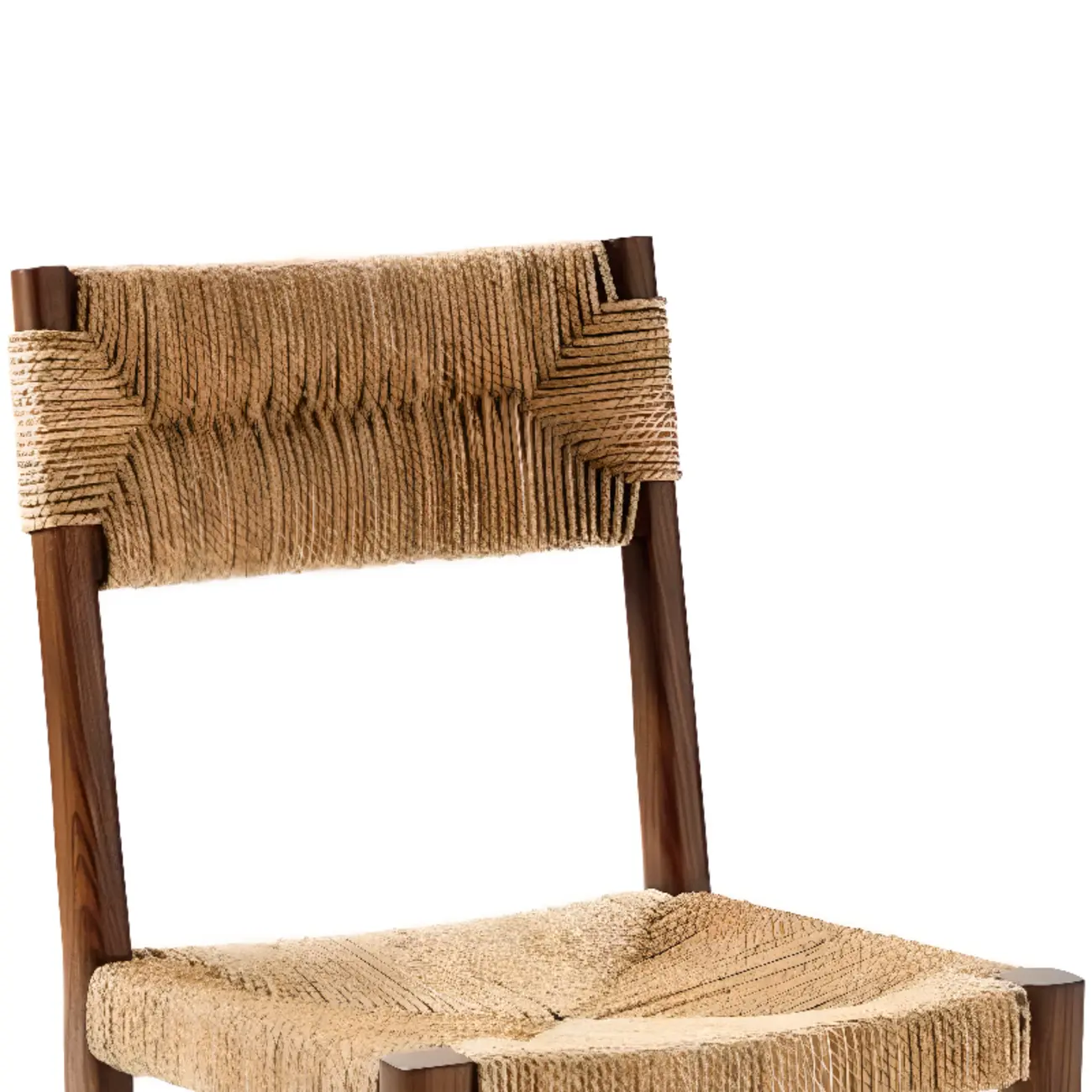 Rustic Wooden Bar Stools with Woven Seat for Kitchen Image - 6 | homeyfad