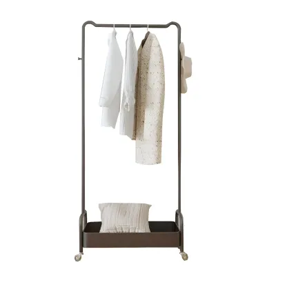 Modern Pink Metal Coat Rack with Shelves Image - 8