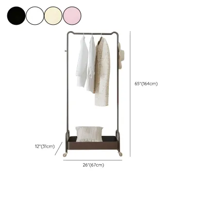 Modern Pink Metal Coat Rack with Shelves #size
