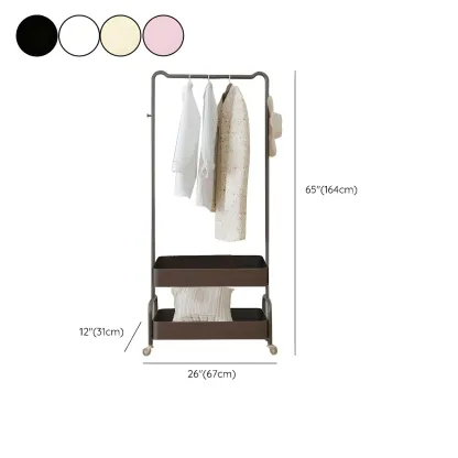 Modern Pink Metal Coat Rack with Shelves Image - 20