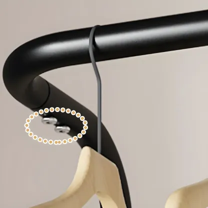 Modern Metal Coat Rack with Storage and Basket Image - 14