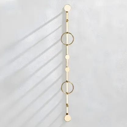 Glam Metal Wall-Mounted Coat Rack with Hooks Image - 2