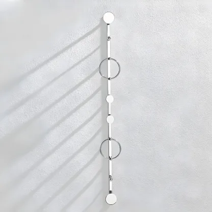 Glam Metal Wall-Mounted Coat Rack with Hooks Image - 3