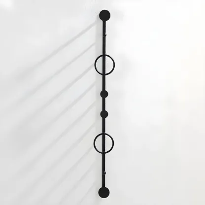 Glam Metal Wall-Mounted Coat Rack with Hooks Image - 5