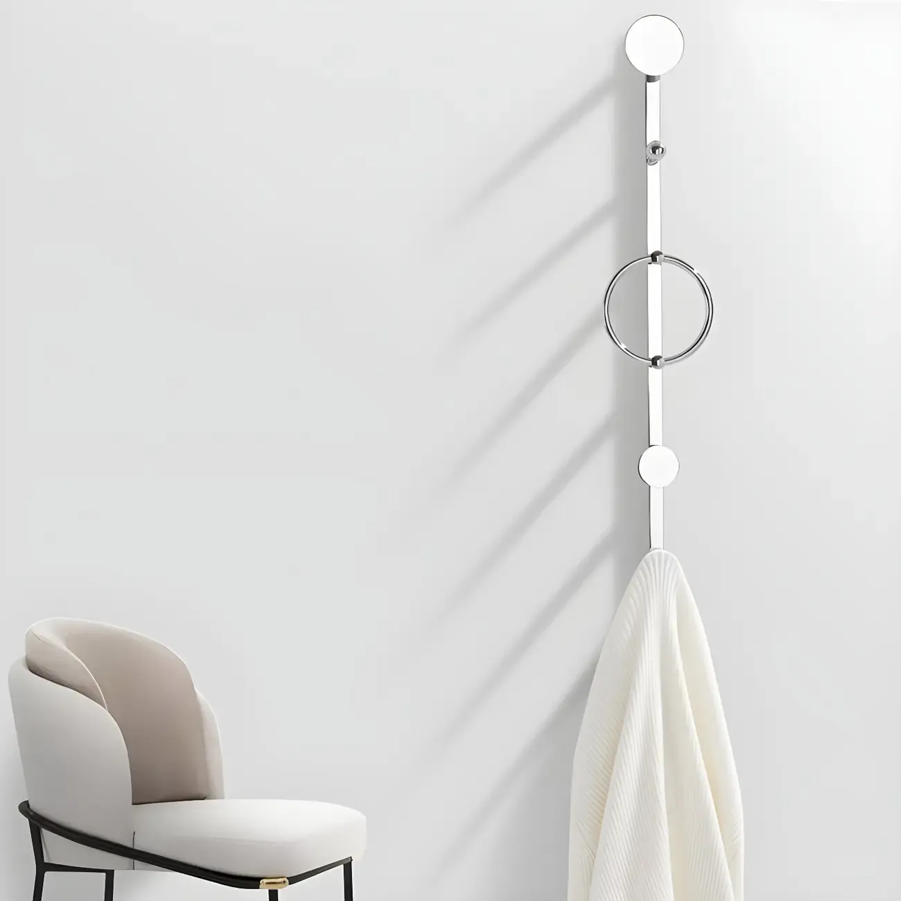 Glam Metal Wall-Mounted Coat Rack with Hooks Image - 6