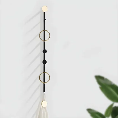 Glam Metal Wall-Mounted Coat Rack with Hooks Image - 8