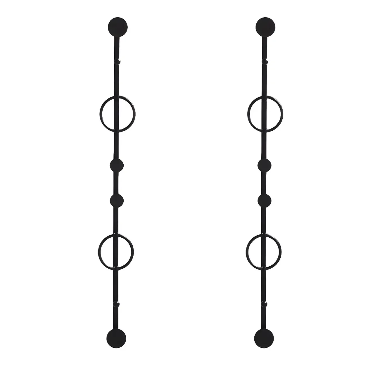 Glam Metal Wall-Mounted Coat Rack with Hooks Image - 9