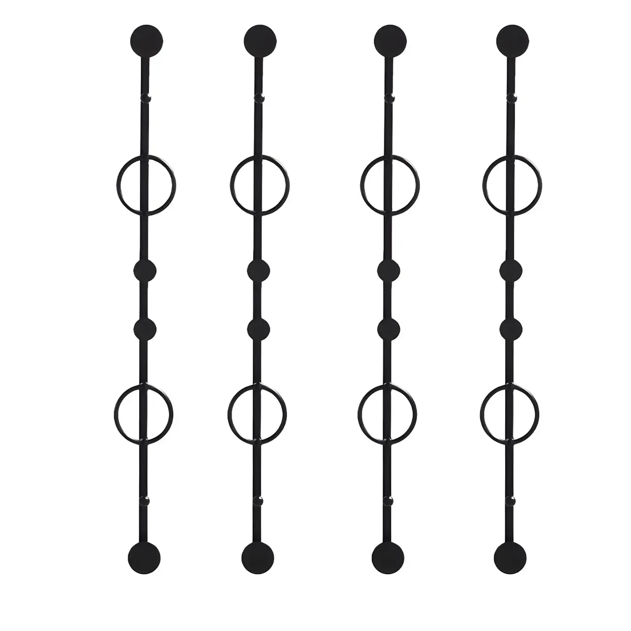 Glam Metal Wall-Mounted Coat Rack with Hooks Image - 11