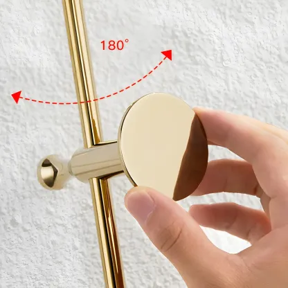 Glam Metal Wall-Mounted Coat Rack with Hooks Image - 12