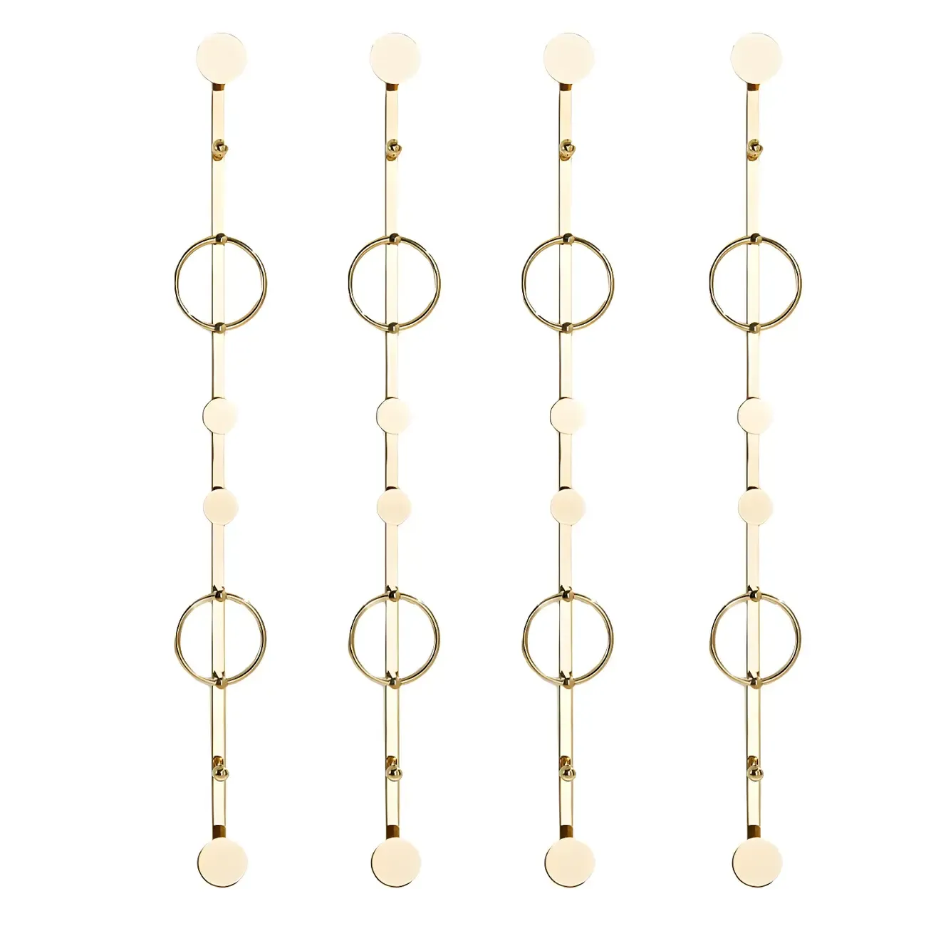 Glam Metal Wall-Mounted Coat Rack with Hooks Image - 16