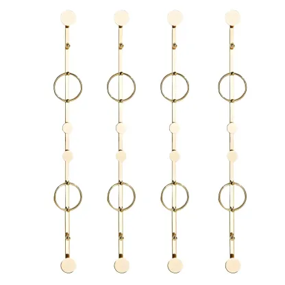 Glam Metal Wall-Mounted Coat Rack with Hooks Image - 16