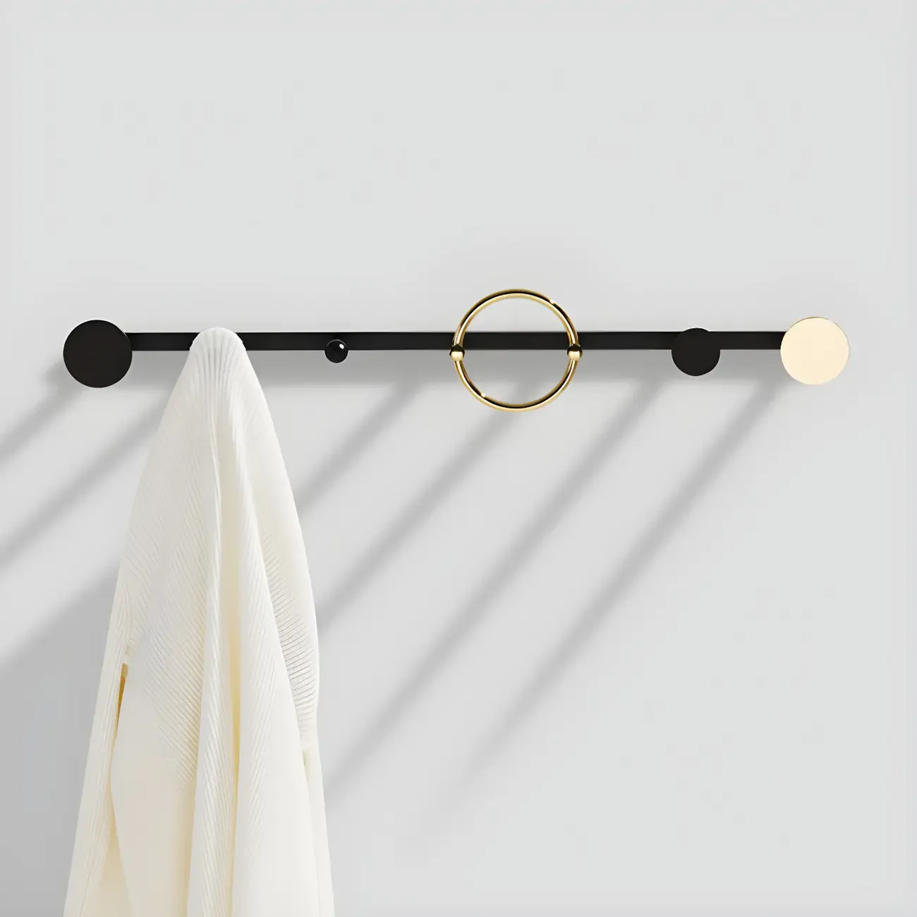 Glam Metal Wall-Mounted Coat Rack with Hooks Image - 18