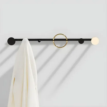 Glam Metal Wall-Mounted Coat Rack with Hooks Image - 18