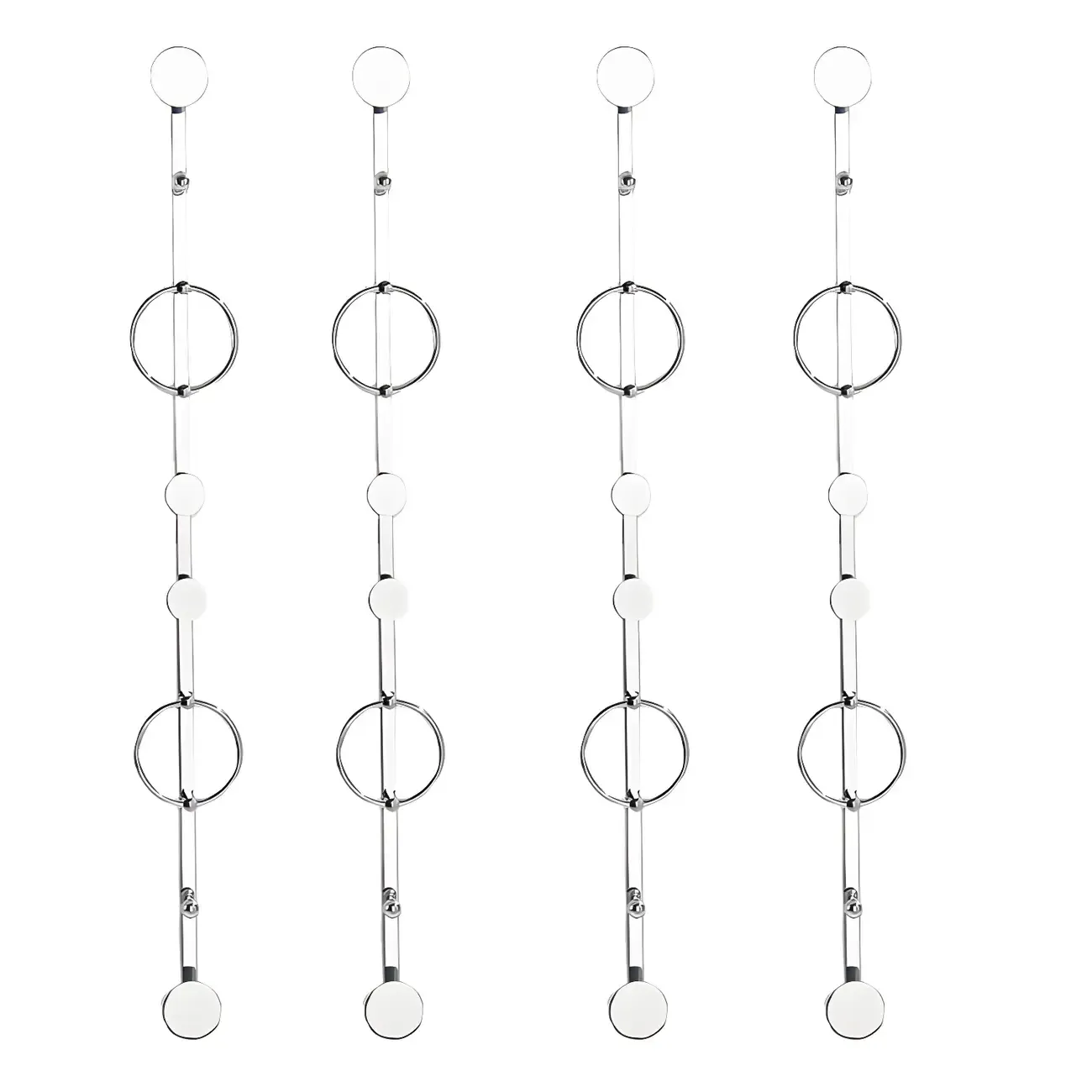 Glam Metal Wall-Mounted Coat Rack with Hooks Image - 19
