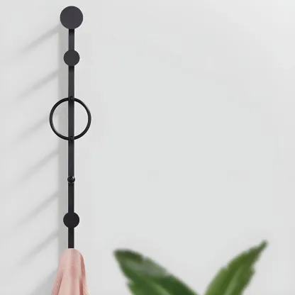 Glam Metal Wall-Mounted Coat Rack with Hooks Image - 20