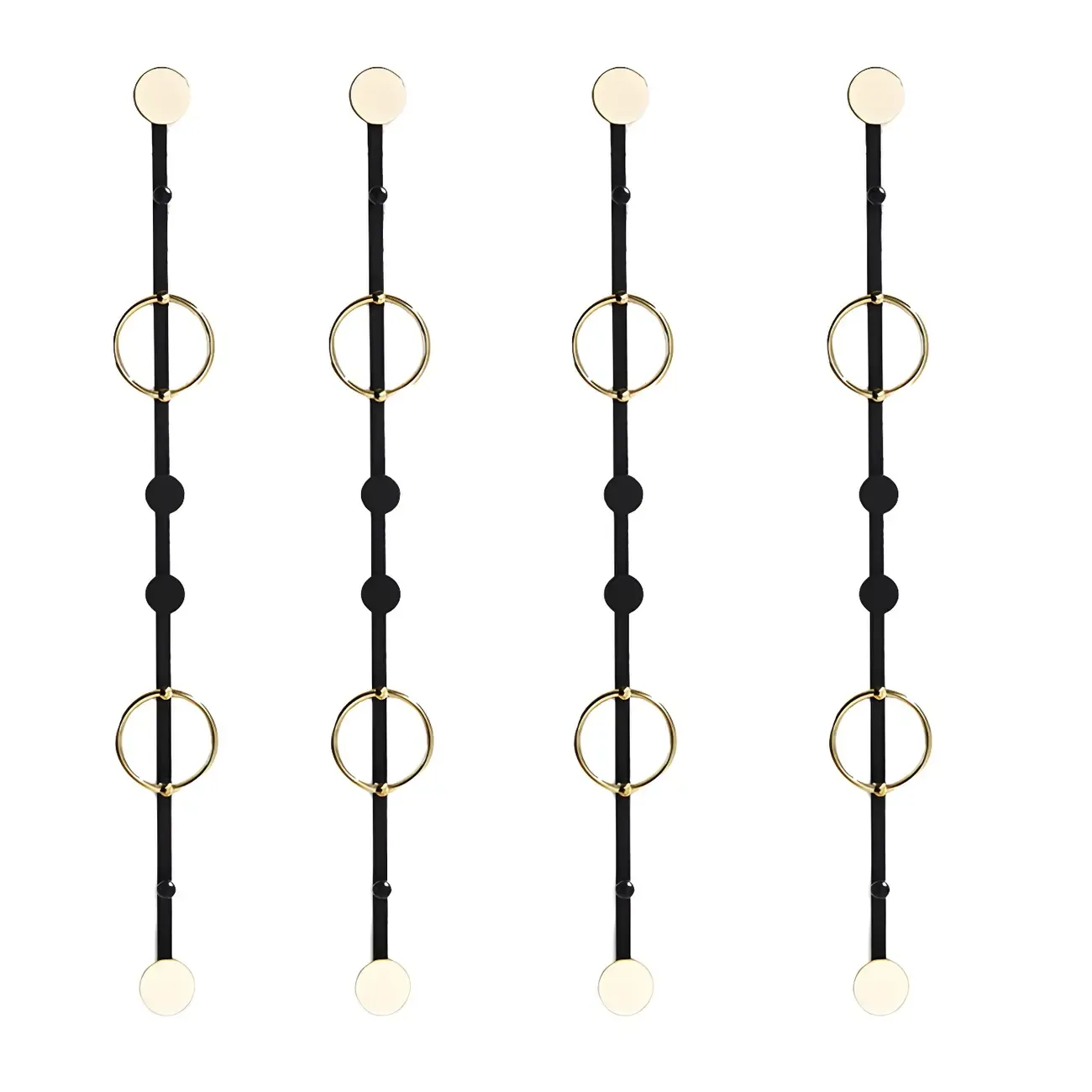 Glam Metal Wall-Mounted Coat Rack with Hooks Image - 22