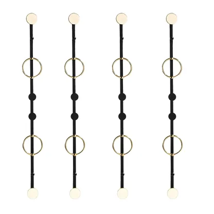 Glam Metal Wall-Mounted Coat Rack with Hooks Image - 22